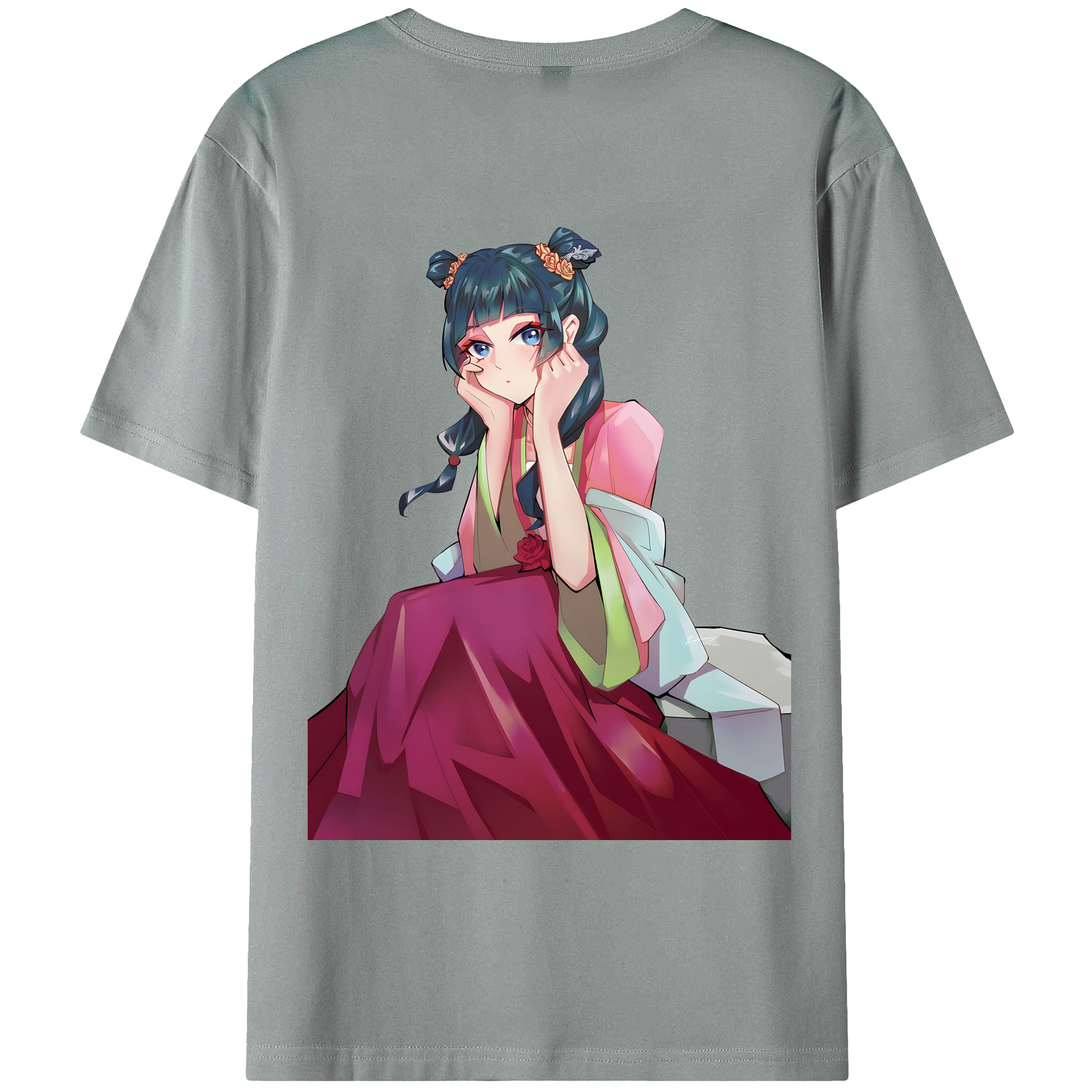 （画像用） 薬屋のひとりごと The Apothecary Diaries 綿100％ メンズ半袖Tシャツ（バックプリント） 通気性
